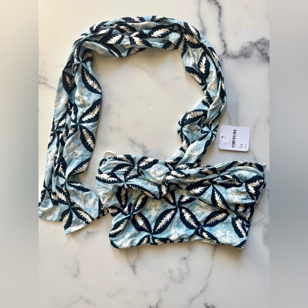 Free People Boho Leaf Print Bandeau Crop Top, XS, NEW WITH TAGS